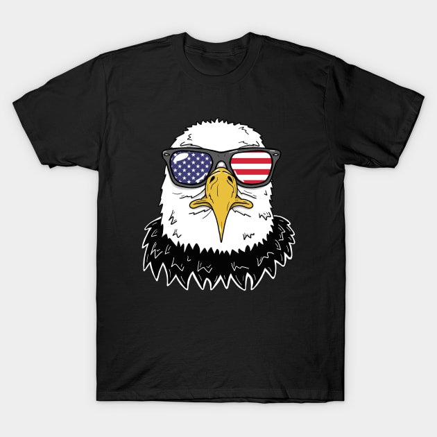 American Bald Eagle Wearing Sunglasses T-Shirt by SNK Kreatures